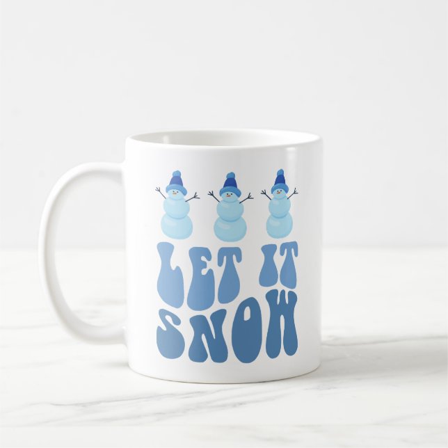 Låt det snöa typografi, jul kaffemugg (Vänster)