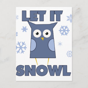 Låt det SNÖA UGLA Vykort