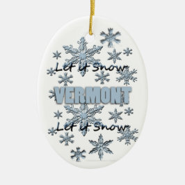 Låt det snöa vermont julprydnad julgransprydnad keramik