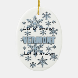 Låt det snöa vermont julprydnad julgransprydnad keramik
