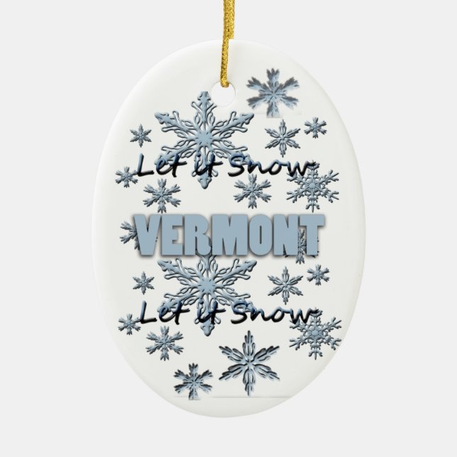 Låt det snöa vermont julprydnad julgransprydnad keramik (Framsidan)