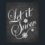 Låt det snöa vintage av julklapp poster<br><div class="desc">"Låt det snöa" vintage av jultavlor i svartvitt. Ett vackert julcitat på vintage chalkboard struktur med litet snöflingor. Lägg till en festlig,  lycklig-pekande till din juldekaler med den här tryckningen!</div>