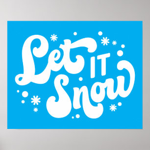 Låt det snöa vinter-design poster