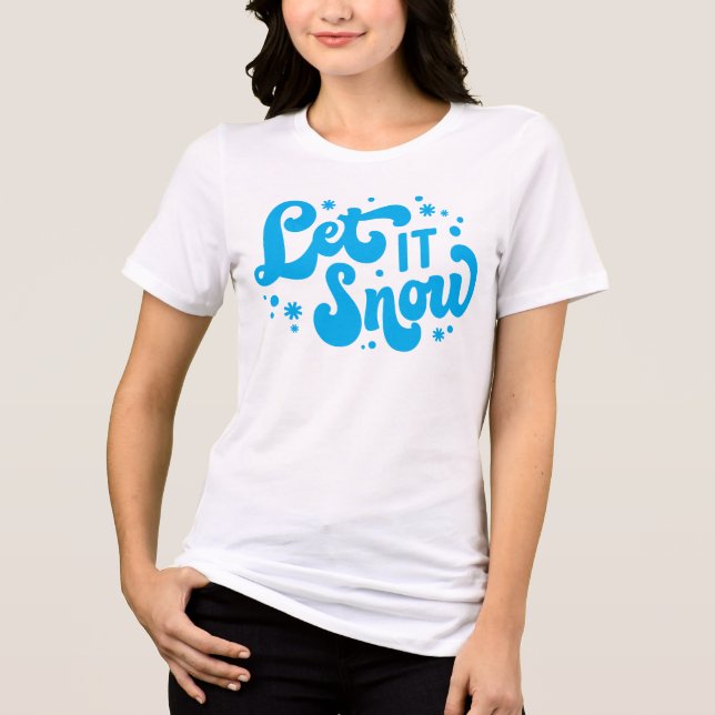 Låt det snöa vinter-design t shirt (Framsida)