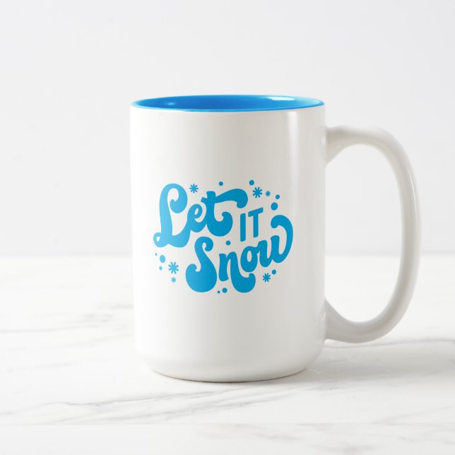Låt det snöa vinter-design Två-Tonad mugg (Höger)