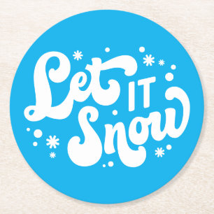 Låt det snöa vinter-design underlägg papper rund