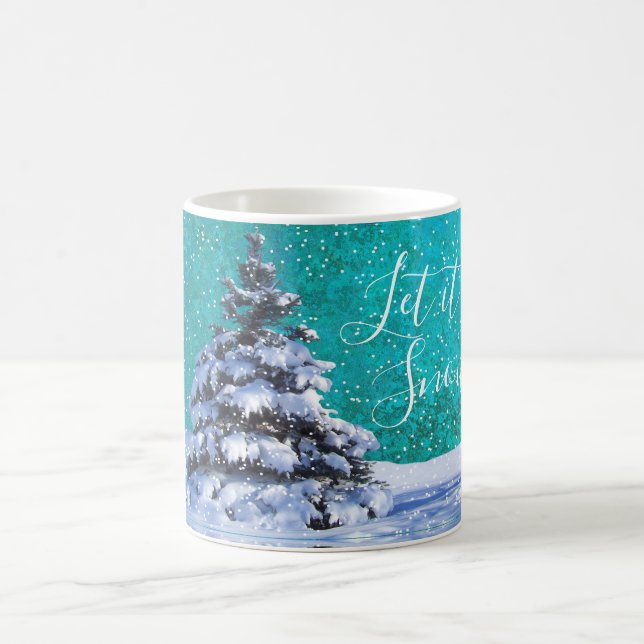 Låt det snöa vinterblåvit elegant kaffemugg (Center)