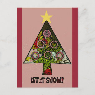 Låt det snöa vinterjulhelgvykortet/inbjudan helg vykort