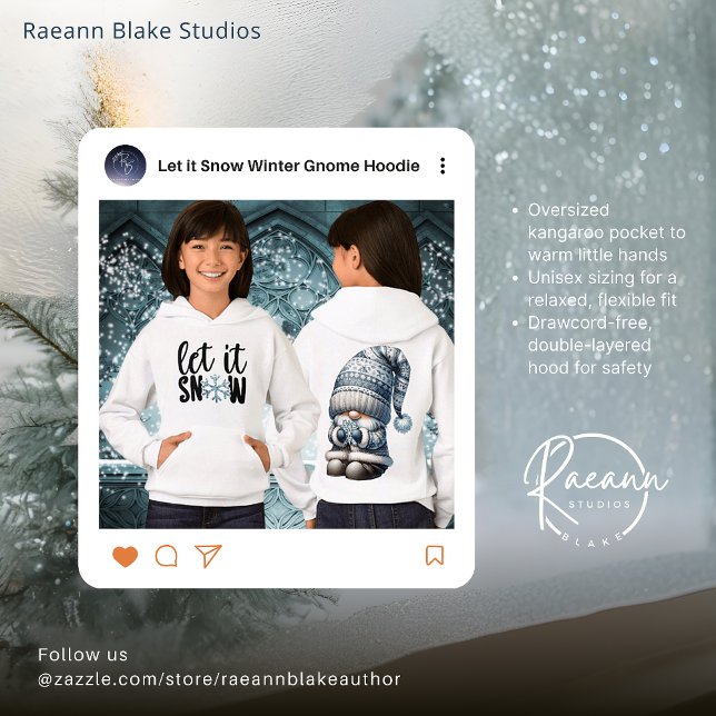 Låt det snöa Vintertomte Barn Tröja med Huva (Skapare uppladdad)