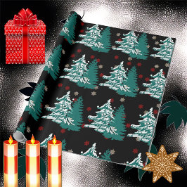 Låt det snöa Watercolor Winter jul Woodland Presentpapper