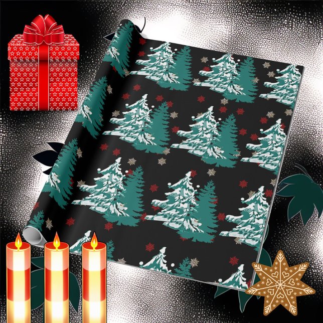 Låt det snöa Watercolor Winter jul Woodland Presentpapper (Let it Snow Watercolor Winter Christmas Woodland Wrapping Paper)