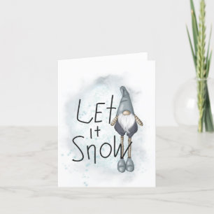 Låt det snöa Winter Gnome Tack Kort