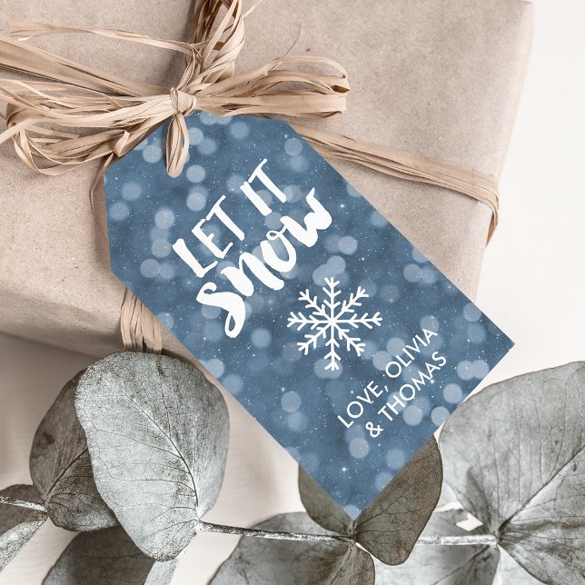 Låt det snöa | Winter Night Bokeh Presentetikett (Skapare uppladdad)