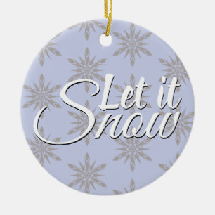 Låt det snöa Winter Snowflake Julgransprydnad Keramik
