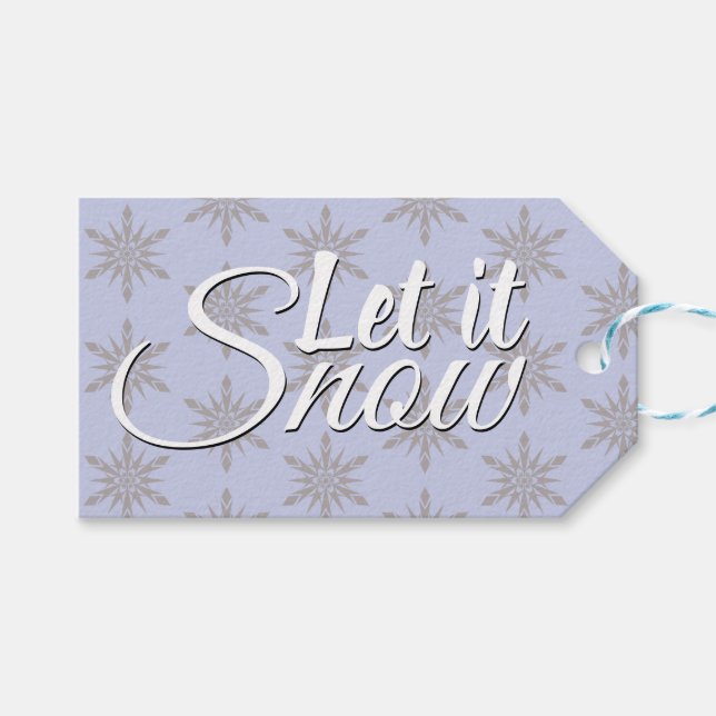 Låt det snöa Winter Snowflake Presentetikett (Framsidan (Horisontell))
