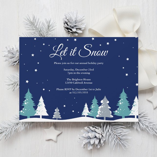 Låt det snöa Winter Träd jul Party Inbjudningar (Skapare uppladdad)