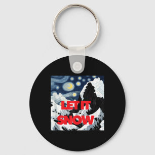 Låt det snöa Winter Wonderland Art Kreativ Ski Sno Nyckelring