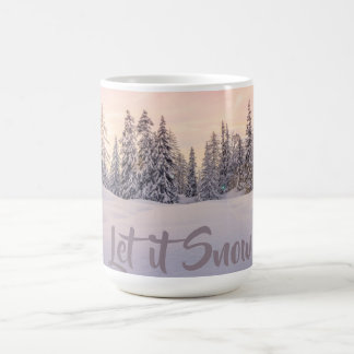 Låt det snöa Winter Wood Scene Coffee Mugg