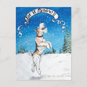 Låt det snöa Wire Fox Terrier! Helg Vykort