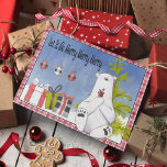 Låt det vara sant - Polar Bear Helgkort<br><div class="desc">Låt det vara sant att det är roligt - ett rent julkort med ett kute Polar med gåvor. Insidan säger: att önska dig den bästa julen och bättre dagar för Komen. Enkel att anpassa sig till din egen Namn.</div>