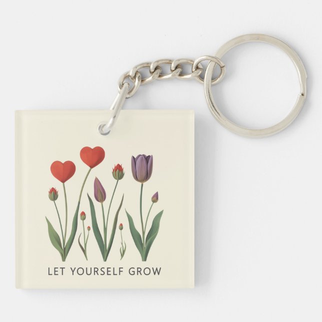 Låt Dig Växa Blommig Hjärt Tulpaner Konst (Baksidan)
