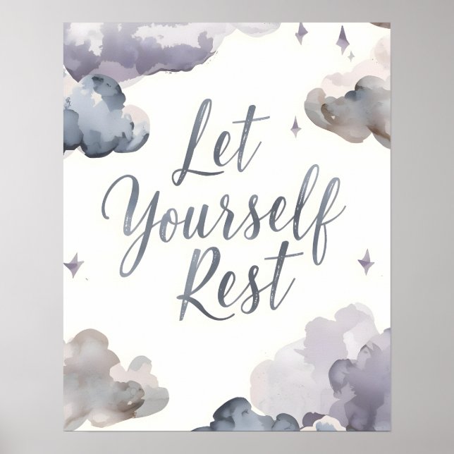 Låt dig vila Inspirerande Citat Typografi Poster (Framsidan)