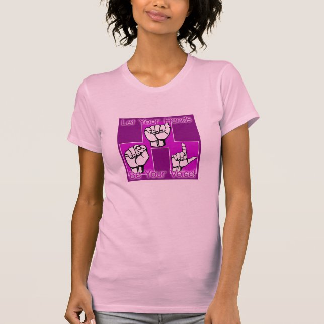 Låt din händer vara din uttrycker den rosa t shirt (Framsida)