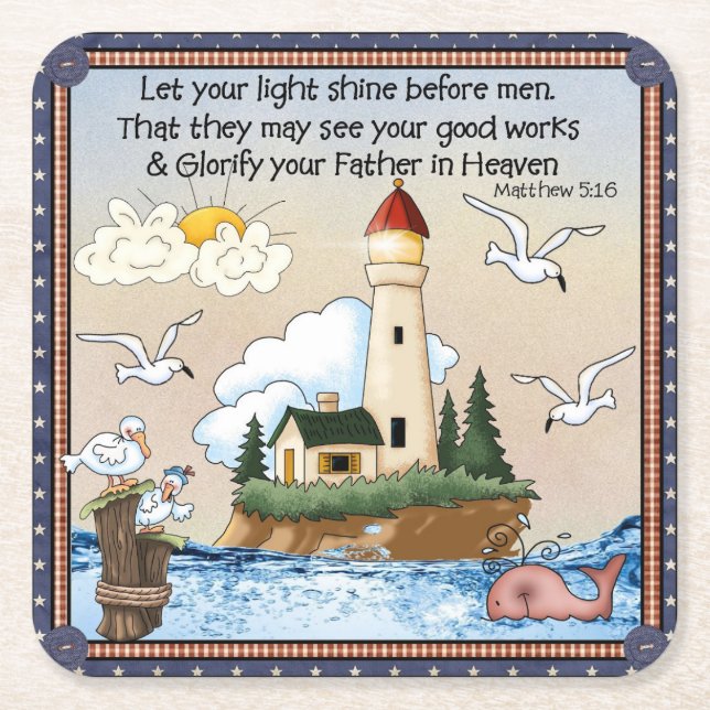 Låt din ljusa skenkustfartyg underlägg papper kvadrat (Framsidan)