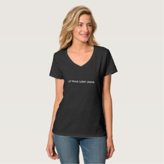 Låt din ljusa V-Nacke för skendamT-tröja svärta Tee