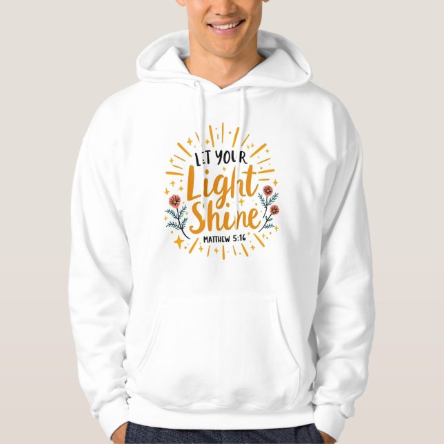 Låt din ljussken skina - Matthew 5:16 Manar-Shirt Hoodie (Framsida)