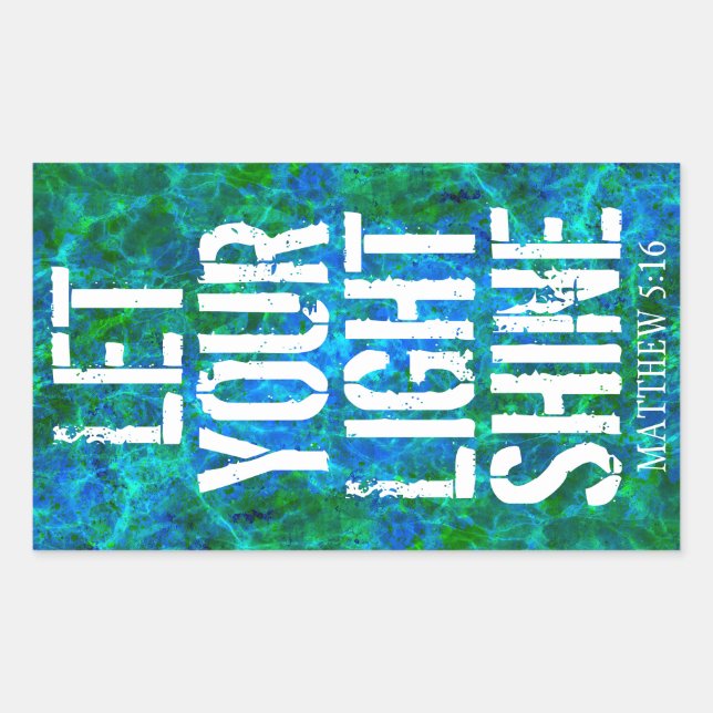 LÅT DIN LJUSSKINN REKTANGULÄRT KLISTERMÄRKE (Framsida)