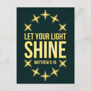 Låt din ljusskygg Matthew 5:16 Vykort