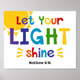 Låt din ljusskygga kids kristna bibel Verse Poster