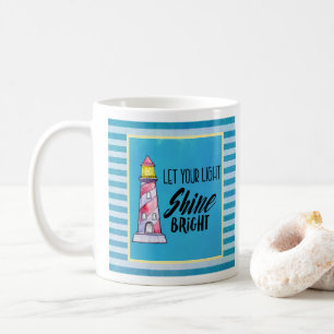 Låt din ljusskygga ljusfyr typografi kaffemugg