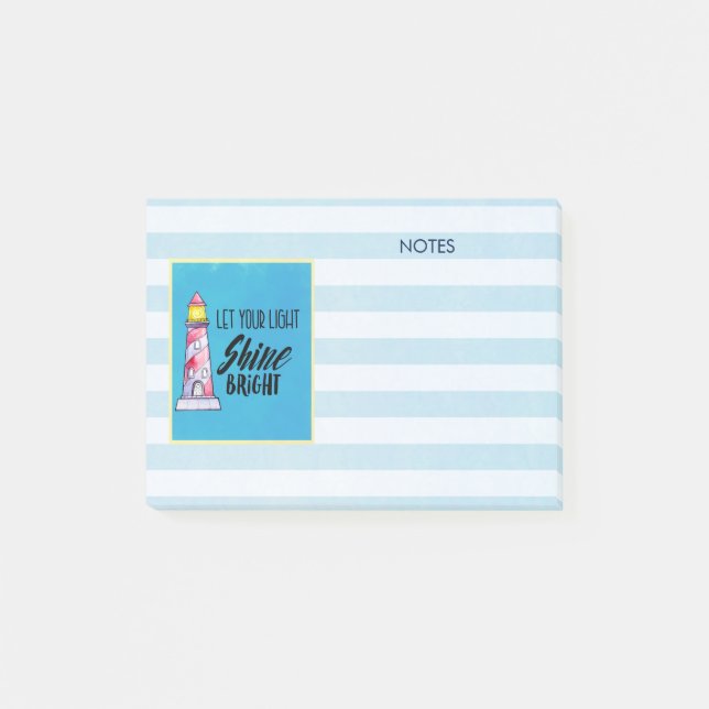Låt din ljusskygga ljusfyr typografi post-it block (Framsida)
