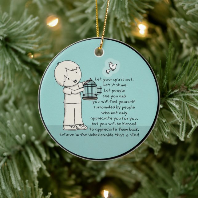 Låt din själ komma ut julgransprydnad keramik (Träd)