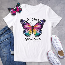 Låt din själ Soar Rainbow Butterfly Shirt T