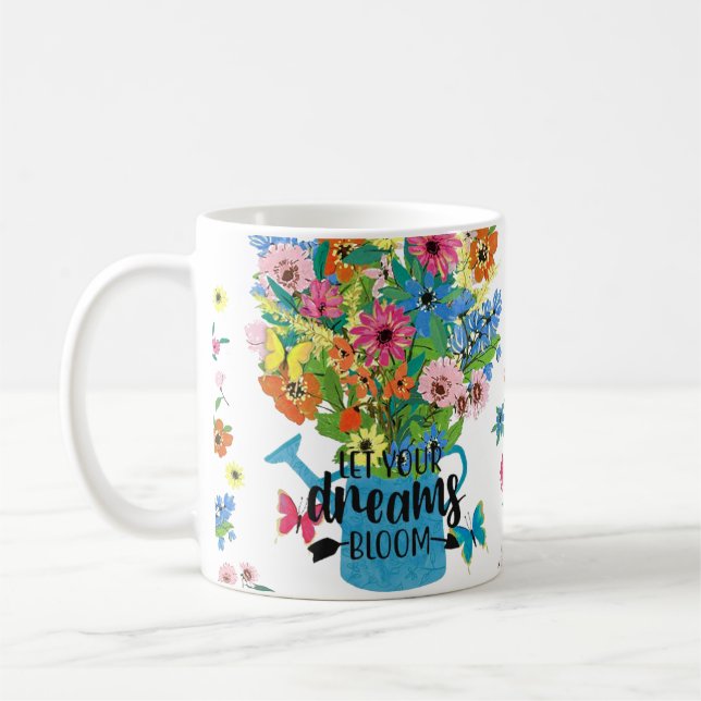 Låt dina drömmar blomstra kaffemugg (Vänster)