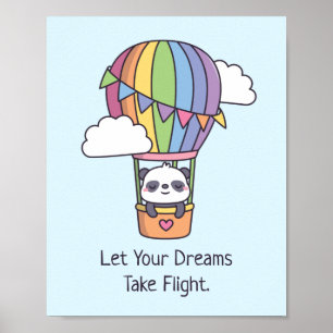 Låt dina drömmar flyga, Rainbow Air Balloon Poster