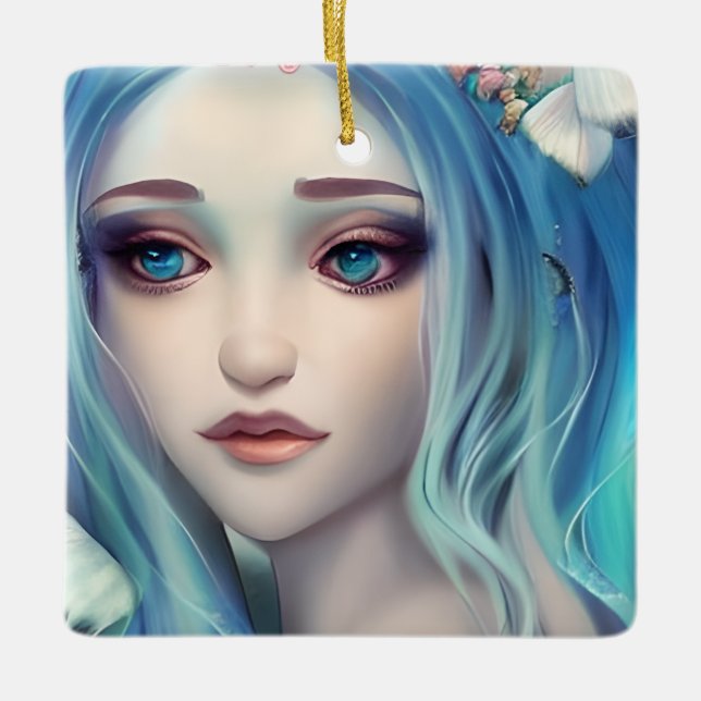 Låt dina drömmar vara dina vingar Citat Julgransprydnad Keramik (Framsida)