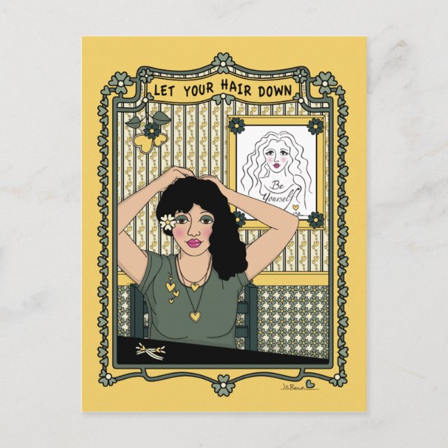 Låt ditt Hair Down_C_-vykort Vykort (Framsida)