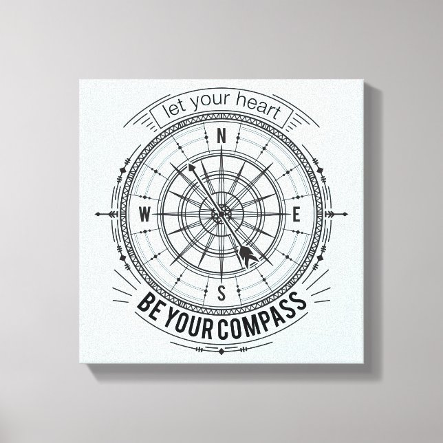 Låt ditt hjärta vara din kompass canvastryck (Framsida)