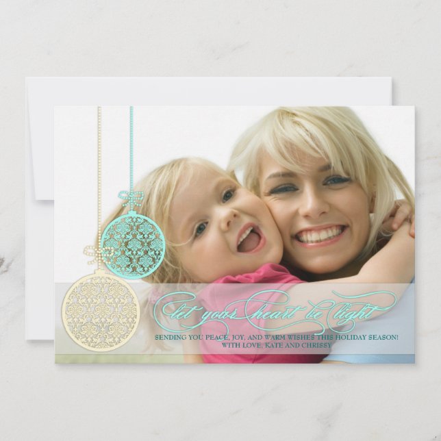 Låt ditt hjärta vara ett lätt Fullt-foto Julkort (Framsida)