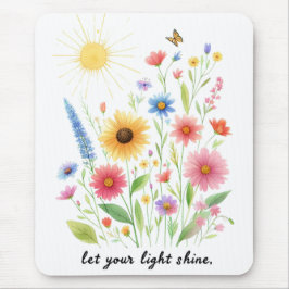 Låt ditt ljus lysa blommor och sol musmatta