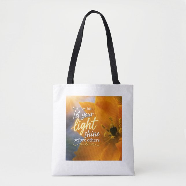 🌞Låt ditt ljus lysa! Inspirerande Skrift 🛍️ Tygkasse (Framsida)