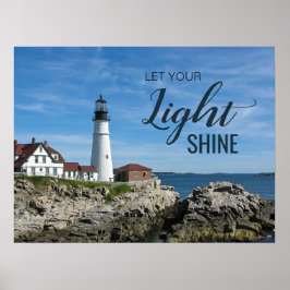Låt ditt ljussken Maine Lighthouse-foto Poster