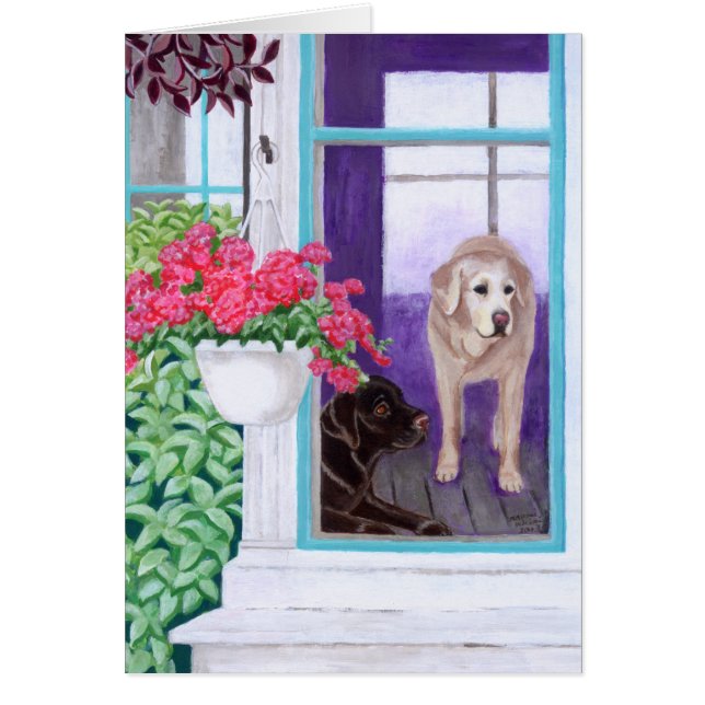 Lat eftermiddagLabradors målning Hälsningskort (Framsidan)