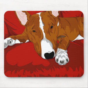 Lat engelsk illustration för tjurTerrierhund avel Musmatta