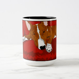 Lat engelsk illustration för tjurTerrierhund avel Två-Tonad Mugg