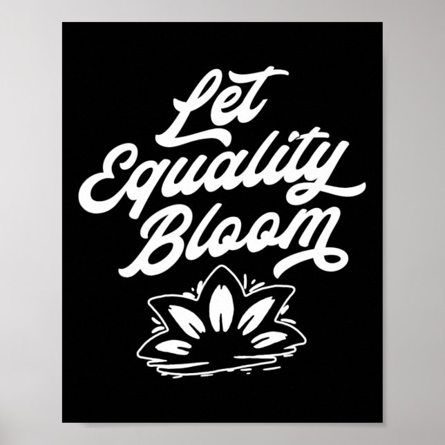 Låt Equality Bloom Retro Lotus Flower-Pridet Graph Poster (Framsidan)